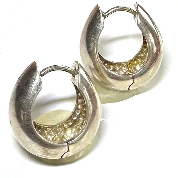 Sterling Silver Claw Hoops - Picture 3 of 5